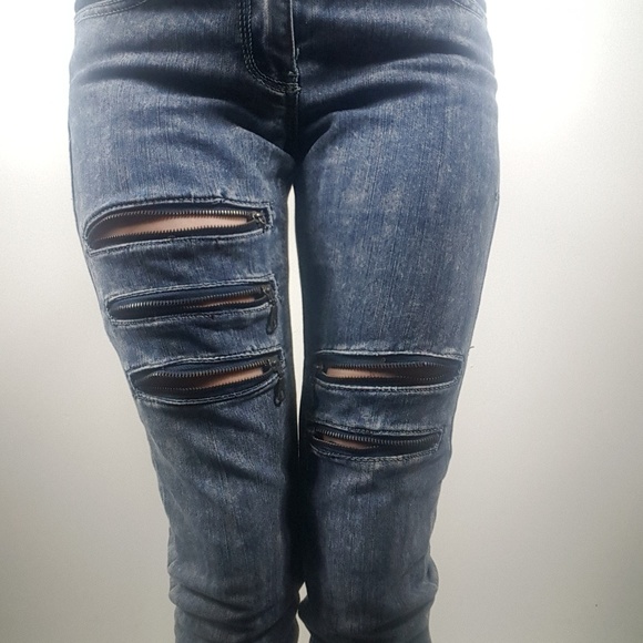 Y2K Vintage 2000’s Hip Hop Rocawear Denim Jeans Zipper Cut Distressed Pants - Picture 3 of 8